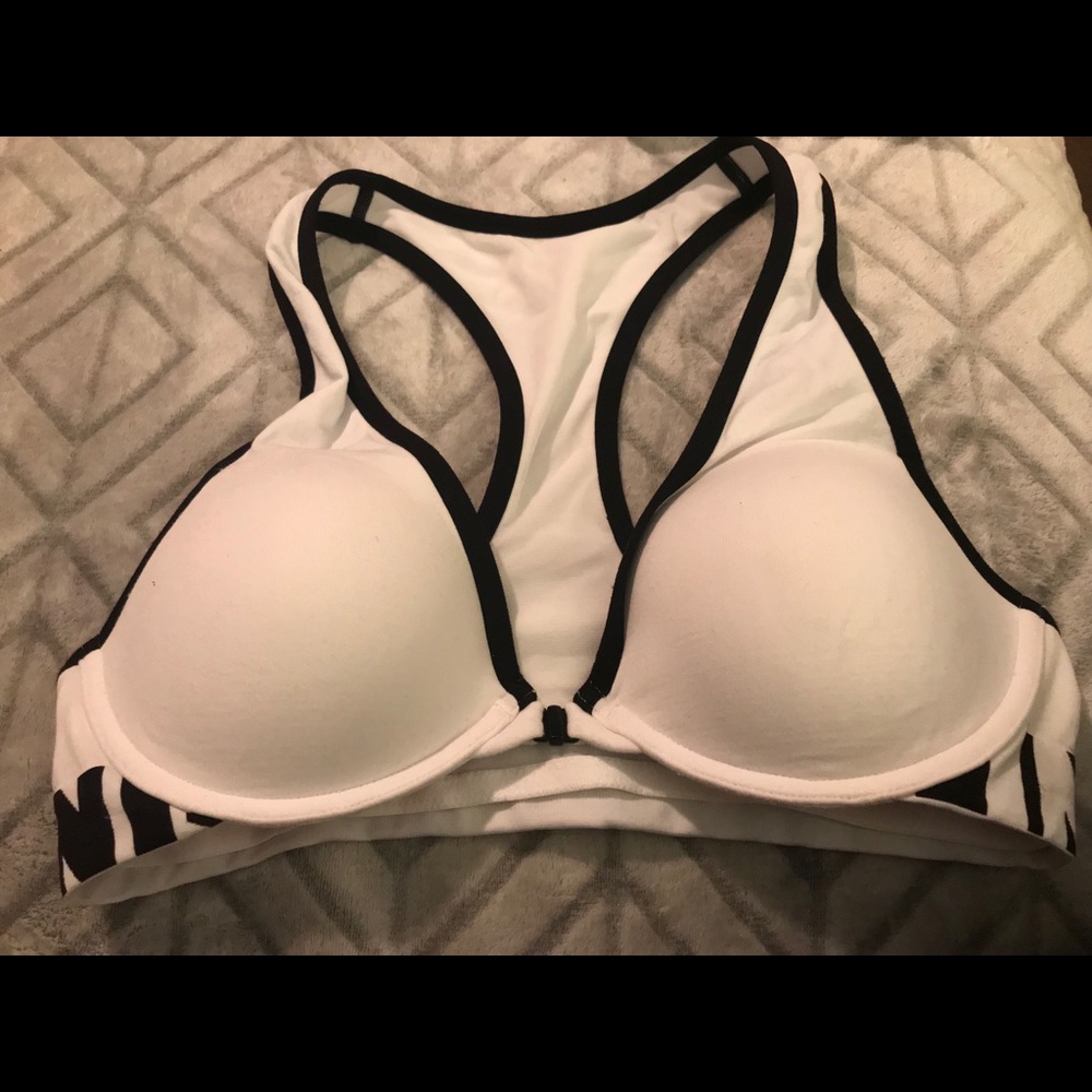 Pink sports bra